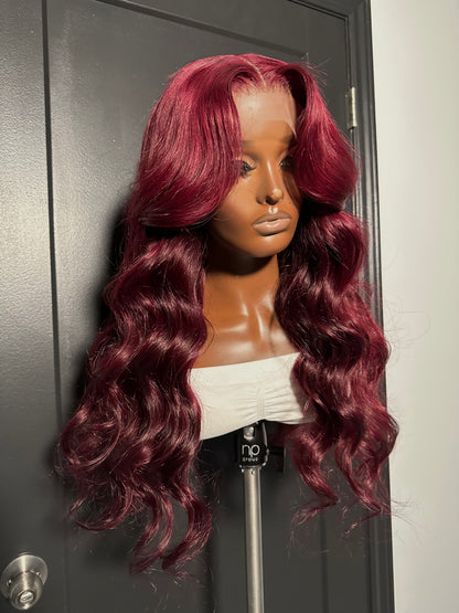 Glueless Burgundy Frontal
